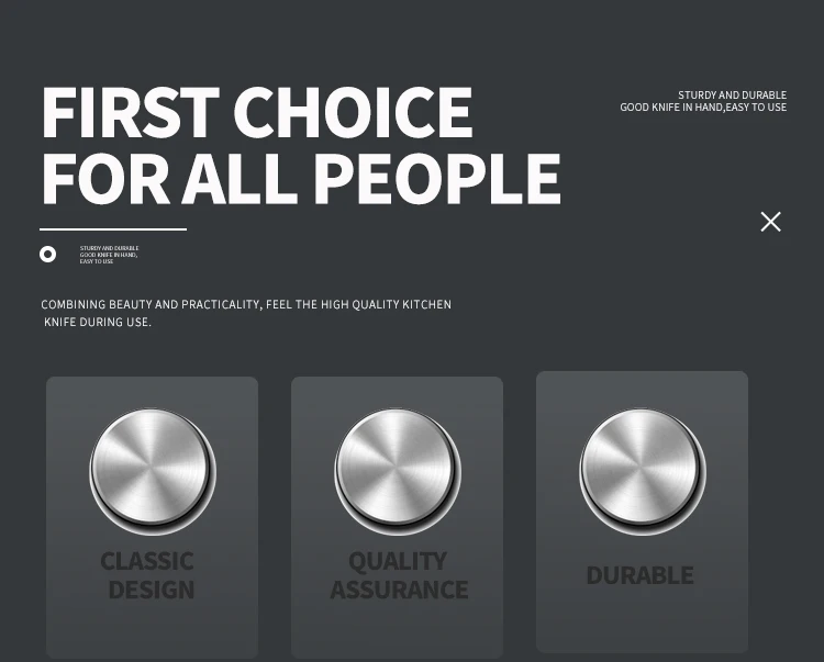 Online Popular Selling Kitchen Knives Set 3pcs Stainless Steel Kitchen