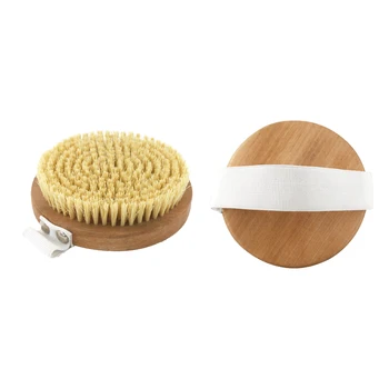 Hot Selling All Natural Sisal Bristle Wooden Dry Body Brush Exfoliating Cellulite For Body