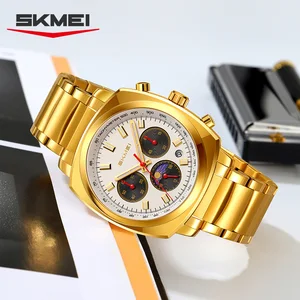 New Arrival Luxury SKMEI 9360 Waterproof Quartz Fashion Watches Custom Logo Stainless Steel Antique Sport Style Limited Edition