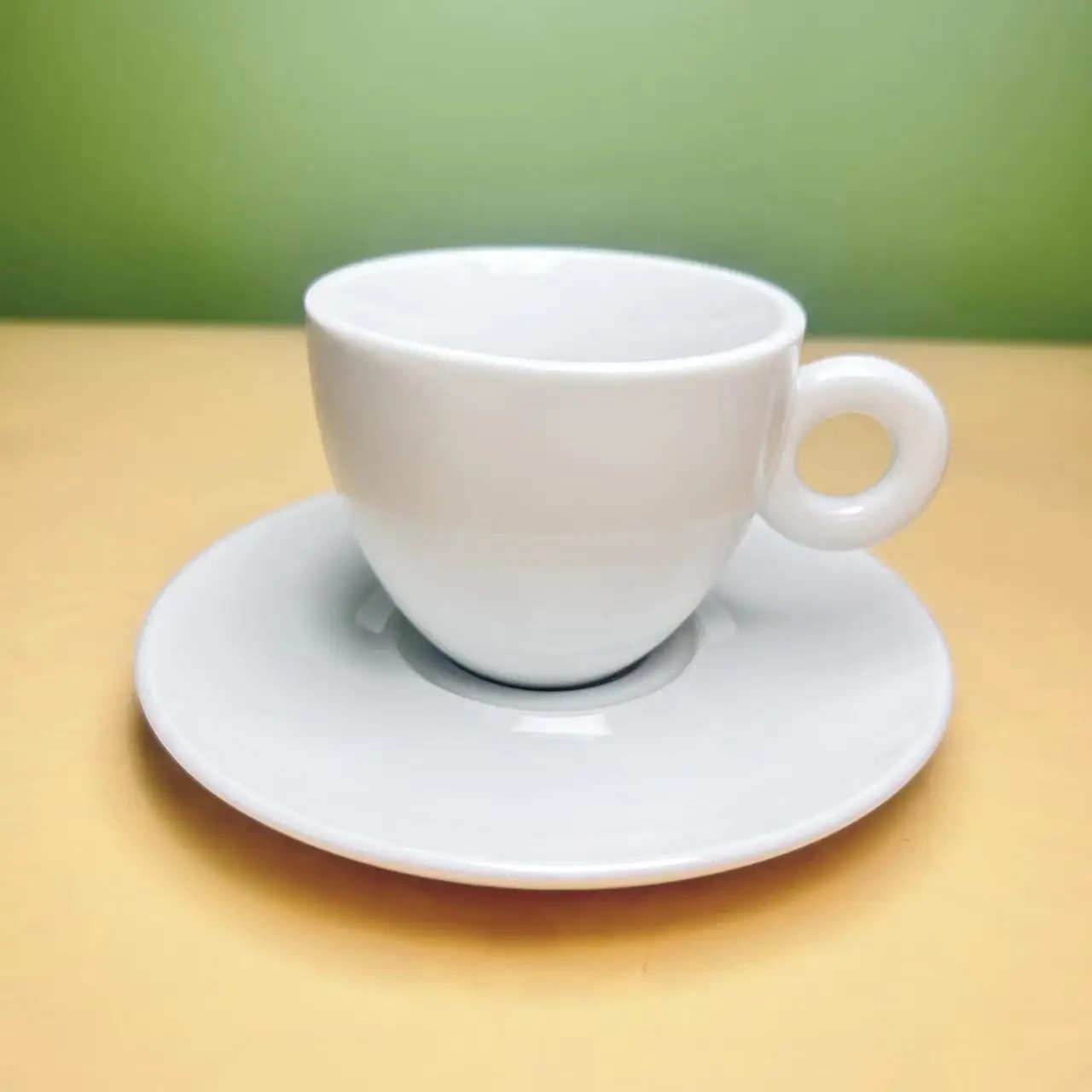 High Temperature White Porcelain Coffee Cups And Saucers Can Be Customized In Various Colors