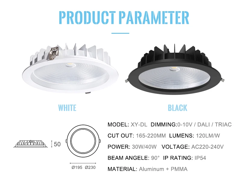 Ip54 Waterproof Aluminum Housing Led Downlight Cob 30w 40w 60w Led ...