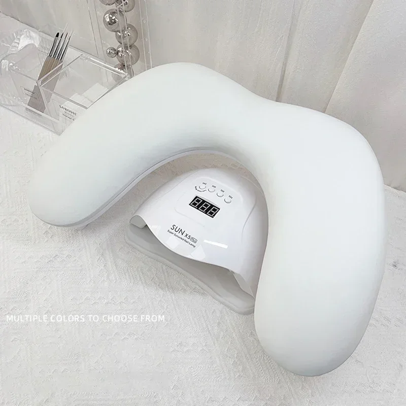 High Quality Designer Soft Leather U Shape Tech Nail Cushion Arm Rest Butterfly Nail Hand Pillows for Two Hands