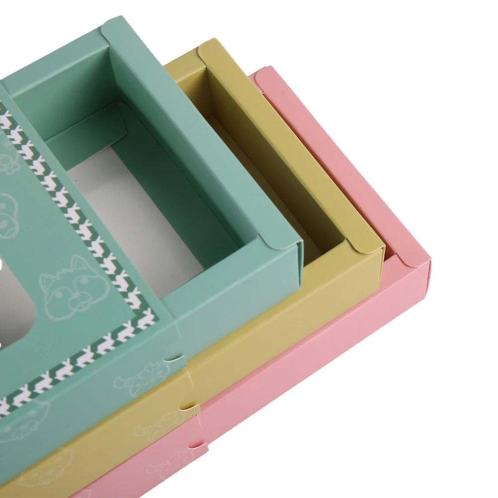 Scatola a cassetto di cartone colorato di lusso per il confezionamento di biancheria intima, con finestra in PVC e laminazione opaca