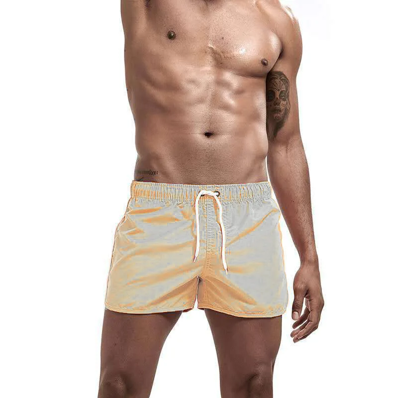 Men's Board Shorts Solid Four-point Beach Swimming Shorts_voghion.com