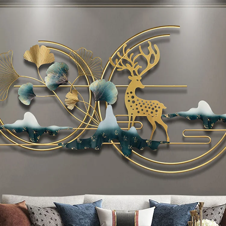 Wholesale Beauty Luxury Living Room Metal 130cm Wall Gold Flower Art ...