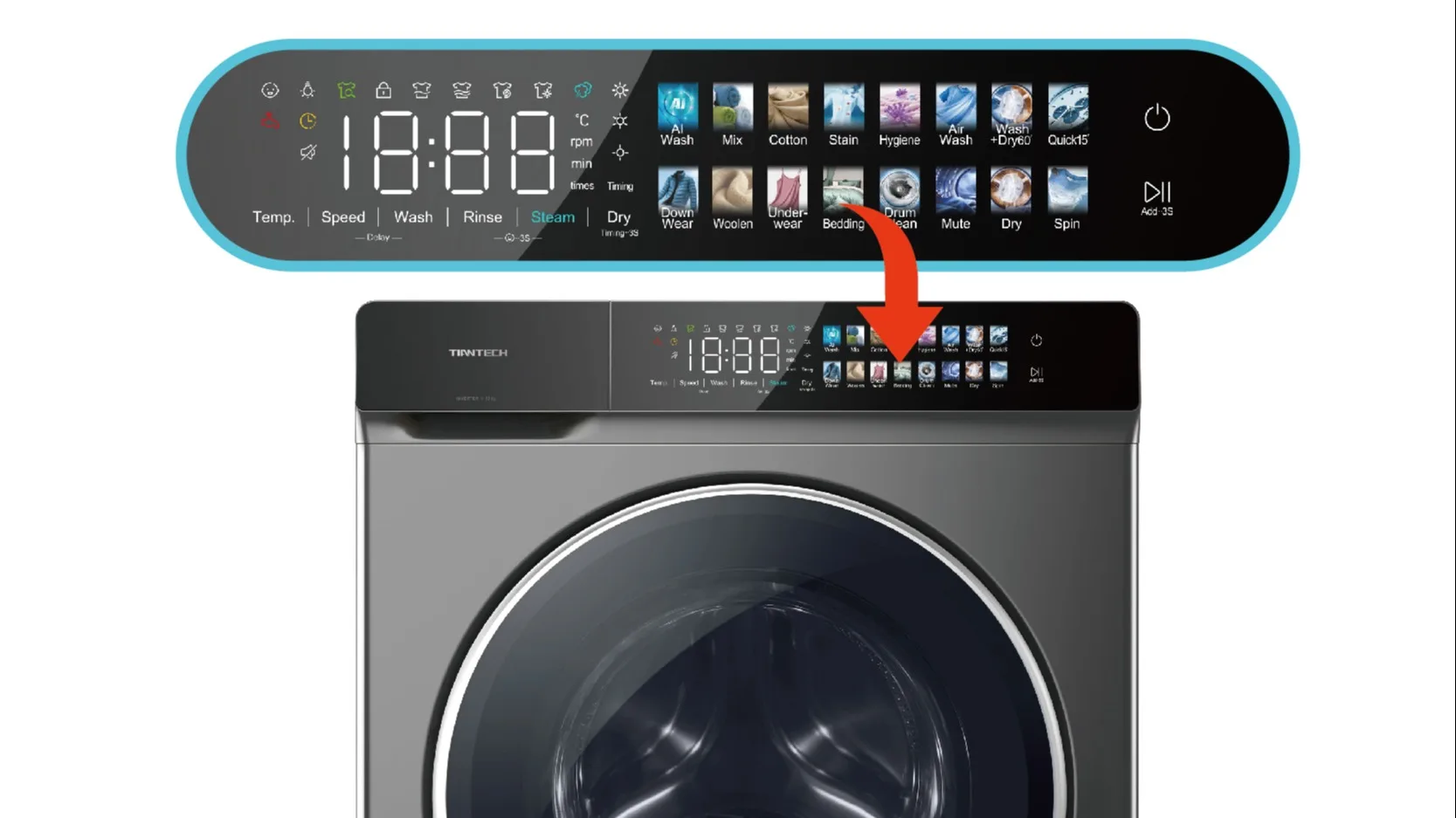 Fully Automatic Front Load Wash Dryer Combo 12kg Washer Machine And