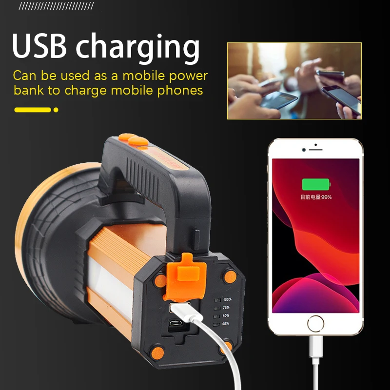 JUJINGYANG Multifunctional 10W USB Rechargeable LED Spotlight Searchlight