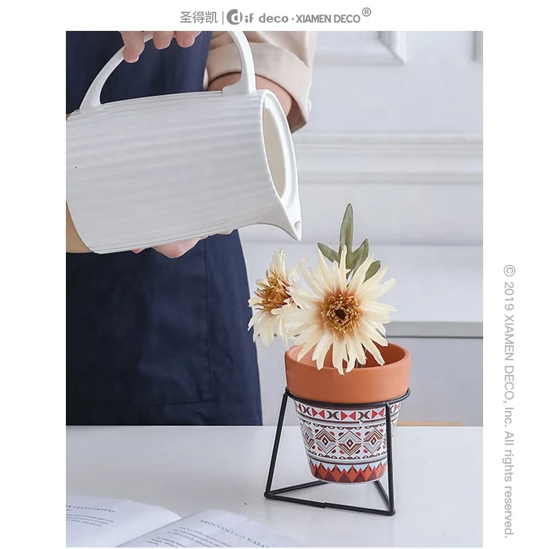 Wholesale Home Garden Decoration Italian Terracotta Flower Pots Custom Succulent Cactus Plant Pot Clay Shallow Planters