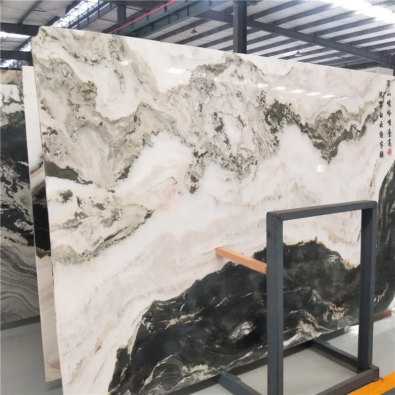 product new design landscape painting chinese white marble slab for villa hotel indoor wall background tiles decoration-2