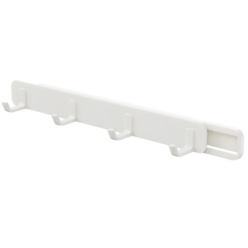 Side pull-out wall-mounted perforation-free door rear hanger household kitchen and bathroom gap telescopic sticky hook