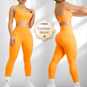 Custom Size High Waisted Butt Lift Yoga Leggings Sports Bra Fitness Workout Clothing Yoga Sets Girl