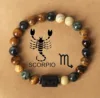 Piedra con imagen de ojo de tigre Escorpio - con tarjeta