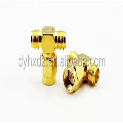 adapter sma male plug to 2 sma jack female RF spliter T type connector