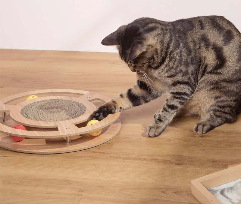 Brinquedo 3 Em 1 Para Gatos Catstages - Arranhador, Pista De Bolas E Espreguiçadeira