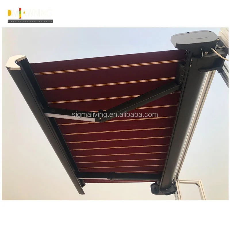 Customized new outdoor aluminum  full cassette retractable awning with LED