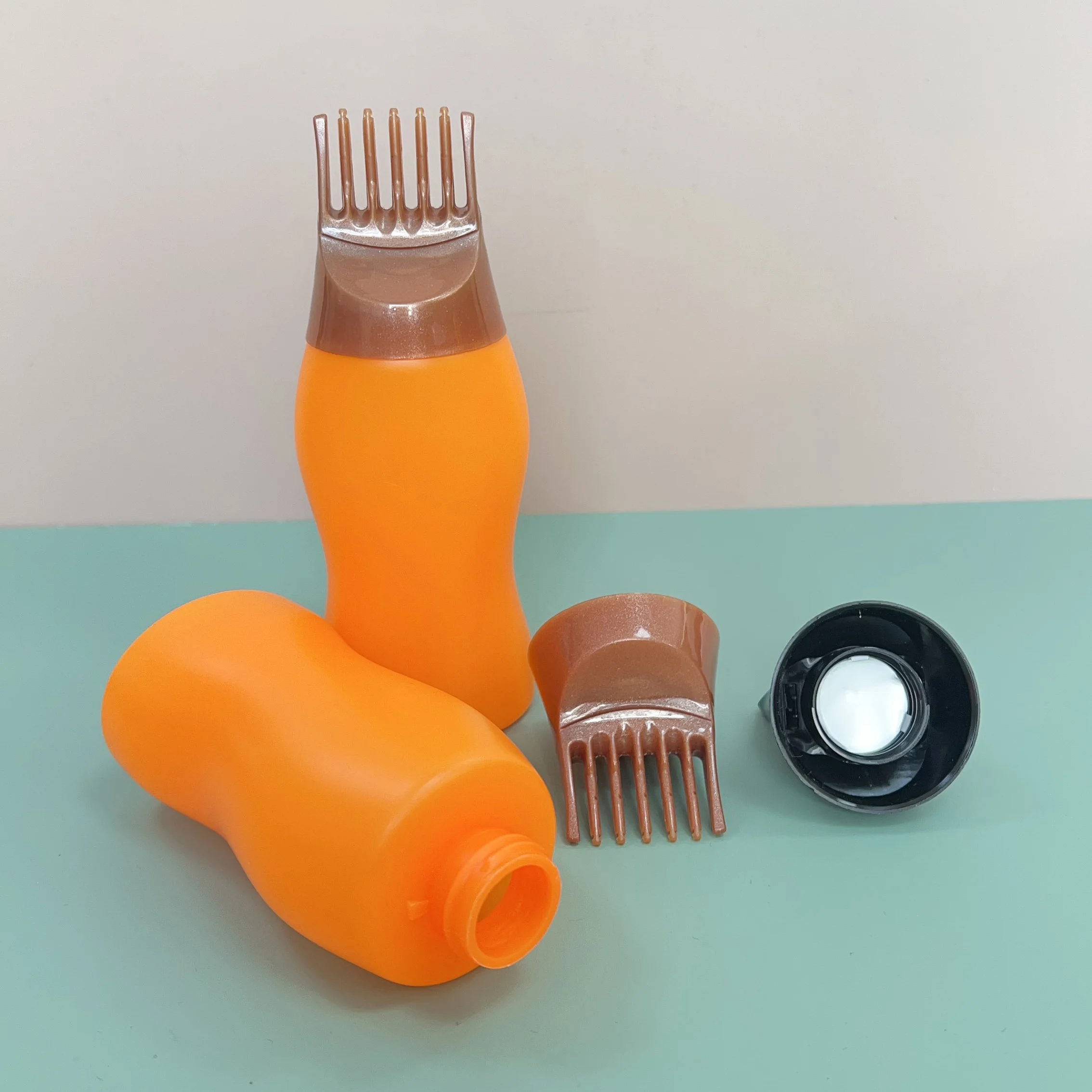 Factory Direct 170ml 180ml 240ml 300ml Hdpe Hair Essential Oil Comb Bottle With Comb