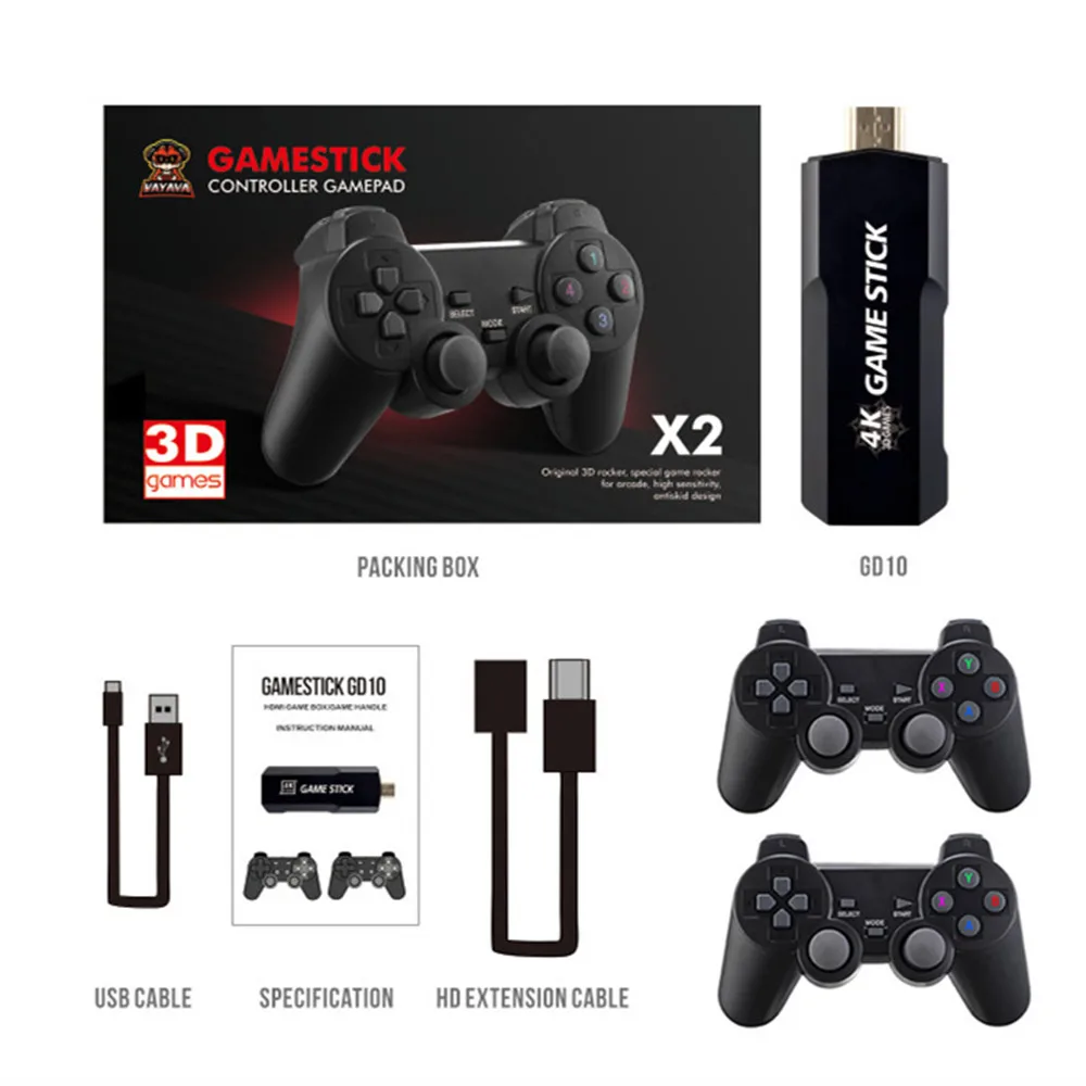 X2 D10 Retro Video Game Console 2.4g Double Wireless Controller Game Stick  4k Hd 64g 30000 Games For Psp Ps1 Gba - Buy Wireless Controller Game Stick  Video Game Console,4k Hd 128g 40000 Games 2.4g For ...