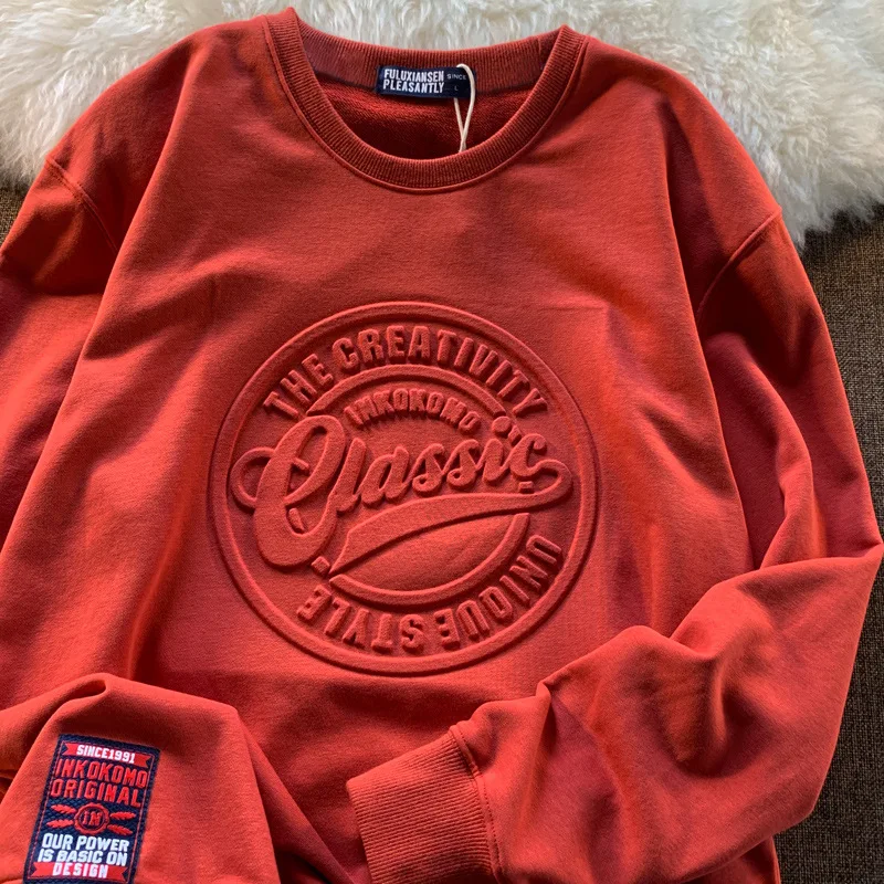 Wholesale Crew Neck Pullover Sweatshirt Hoodie Custom 3d Embossed Logo ...