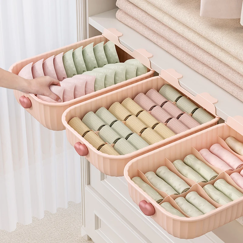 Large Capacity Closet Organizer Wardrobe Underwear Storage Container with Stockings Bra Storage Box for Kitchen Bathroom