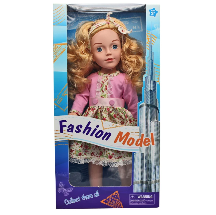 Best Selling 17 Inch Big Fashion Pretty Girl Model Plastic Doll With White Skin