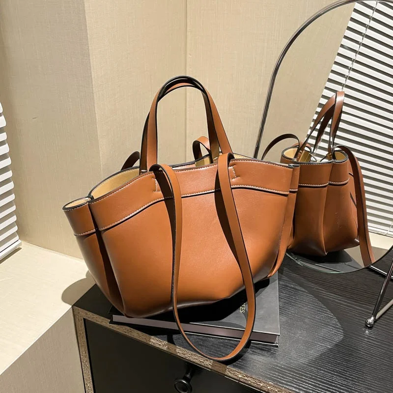 Sacs Tendance 2025 Fashion PU Leather Lady Shoulder Bag Casual Women Daily  Tote Bag Luxury Outdoor Purses and Handbags for Women