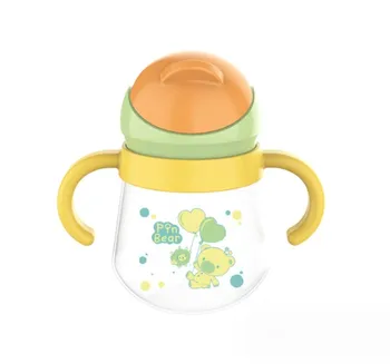 BPA Free safe Easy to clean baby drinking measuring cup and straw baby feeding bottle