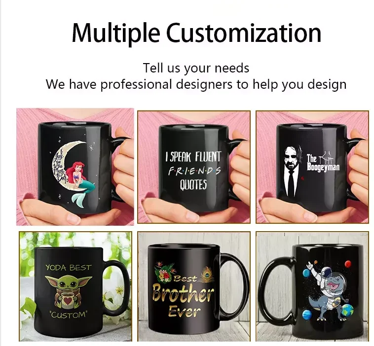 Customizable Beatiful Simple Plain Unique Luxury 11 15 oz Sublimation Ceramic Mugs Matte Black Coffee Mug Custom logo