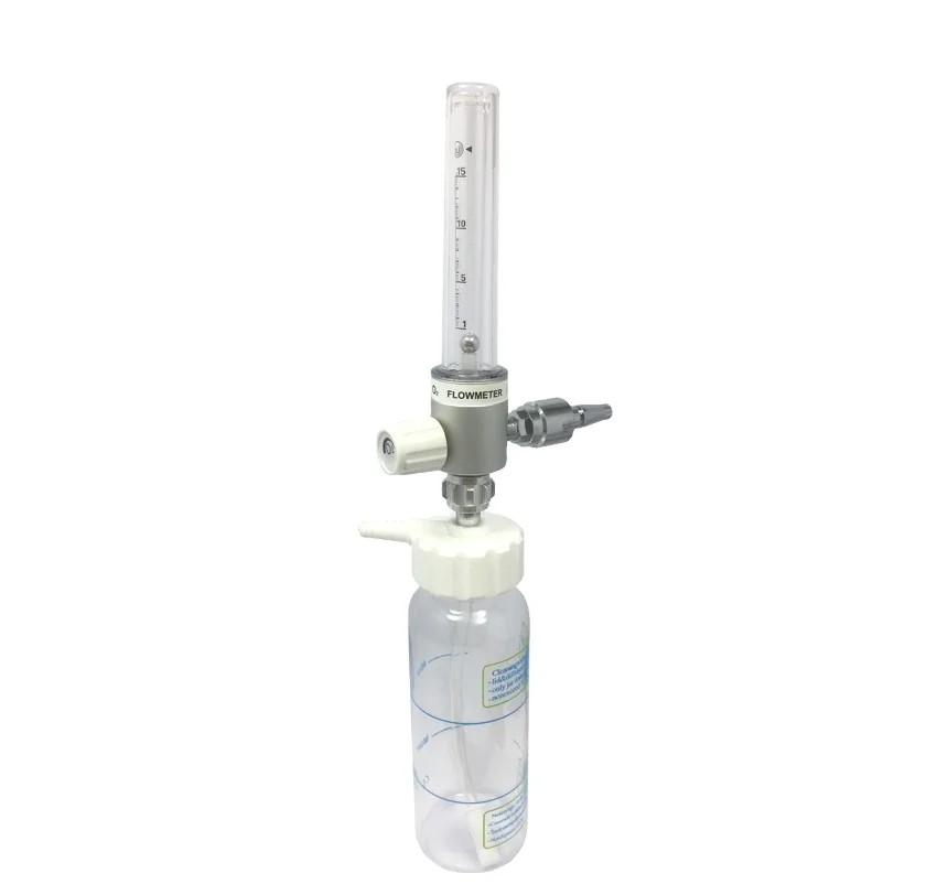 Factory direct price 250ml Flowmeter Humidifiers autoclavable With Oxygen Flow Meter DISS adapter