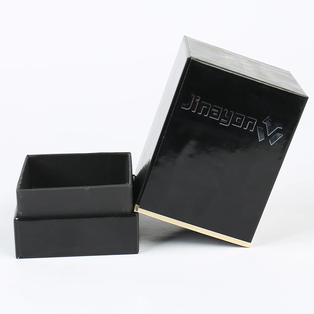 Custom Luxury Raphe Lid and Base Paper Box with Sponge Specialty Black Paper Cardboard Box Logo Custom Gift Box for Perfume manufacture