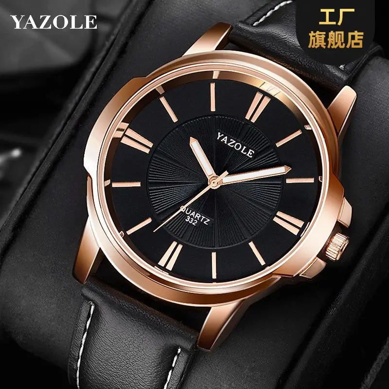 Reloj YAZOLE 332 de cuarzo, marca superior de lujo, relojes montre de cuero  de negocios para hombres, venta al por mayor, precio barato, relojes de