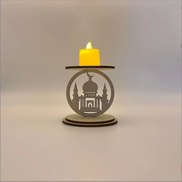 Enchanted Lunar Lamp Night Crescent Moon Gifts Ramadan Decorations Home Eid Decorations Lamp Bedroom Glass Candle Holders Candle