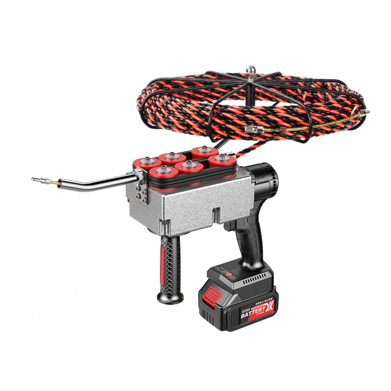 Universal Cordless Wire Threading Tool 21v With 100ft Cable Lead Stringing For Running Wire