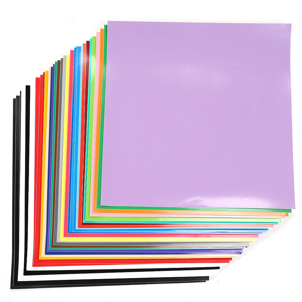 12" X 12" Adhesive Vinyl Sheets Assorted Colors For Cricut,Silhouette