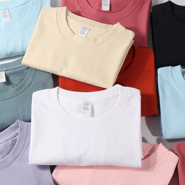 High quality 250g blank plain men's t-shirts 100% cotton unisex t shirts pour hommes custom logo print t shirts for men