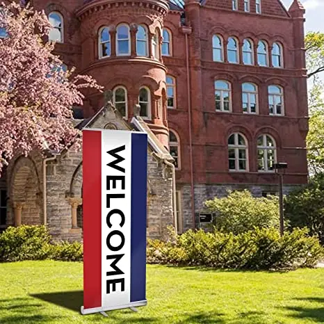 Высокое качество Добро пожаловать Выдвижной сверните вверх стойку знамени Регулируемая