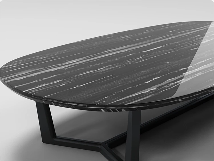 Modern Living Room Center Table For L Shape Sofa Wood Leg With Oval