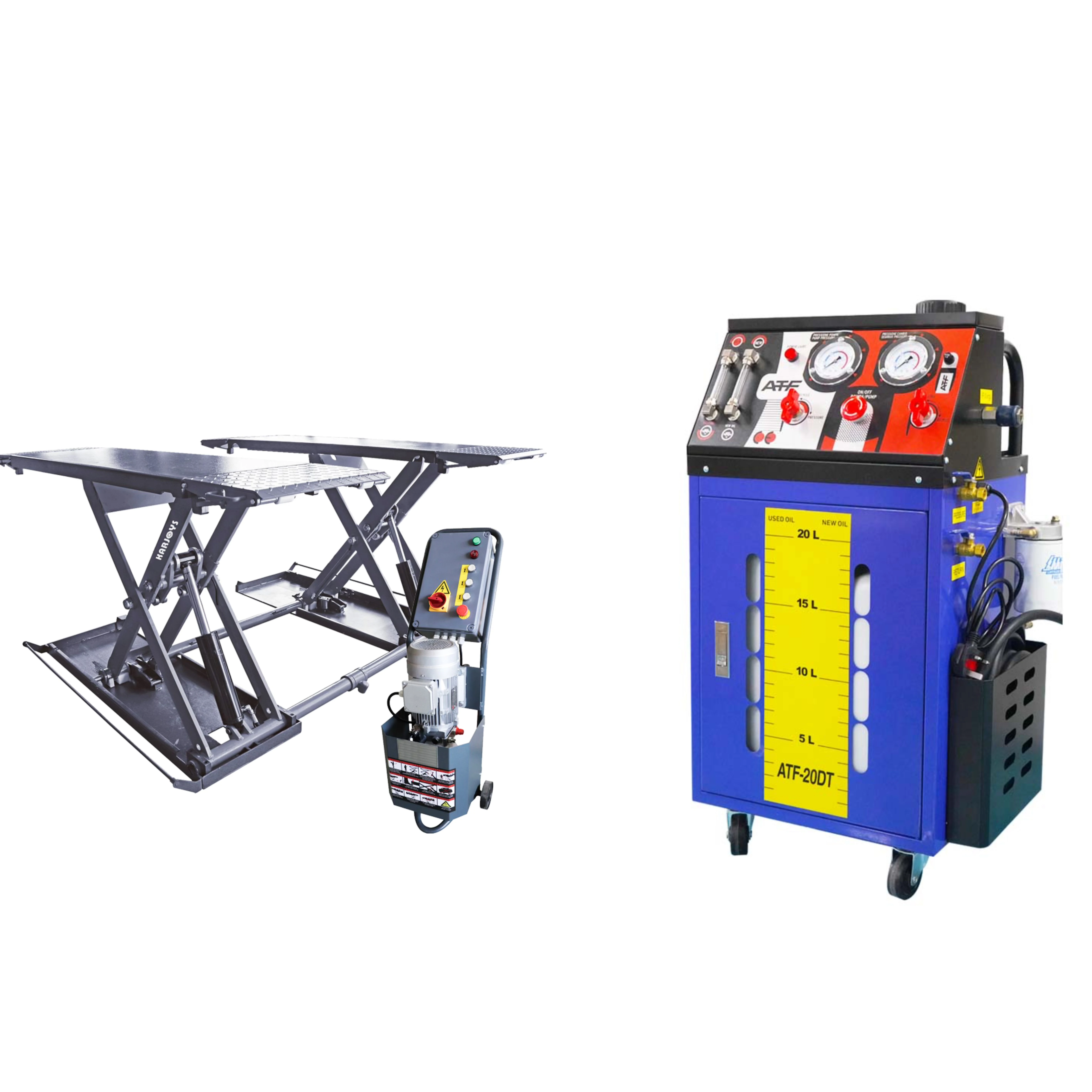 Cheap price  scissor car lift 2 post hydraulic 3.5T and AC220V ATF  oil transmission Machine Combo Easy Operation