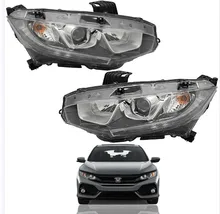 2016 - 2017 Honda Civic Headlight Headlamp Assembly Replacement Front Left 33150-TBA-A01 HO2502173 Replacement For Ho