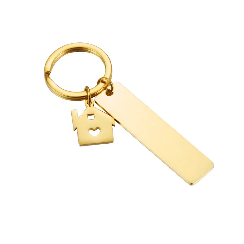 Gold Plated Rectangle Key Chain