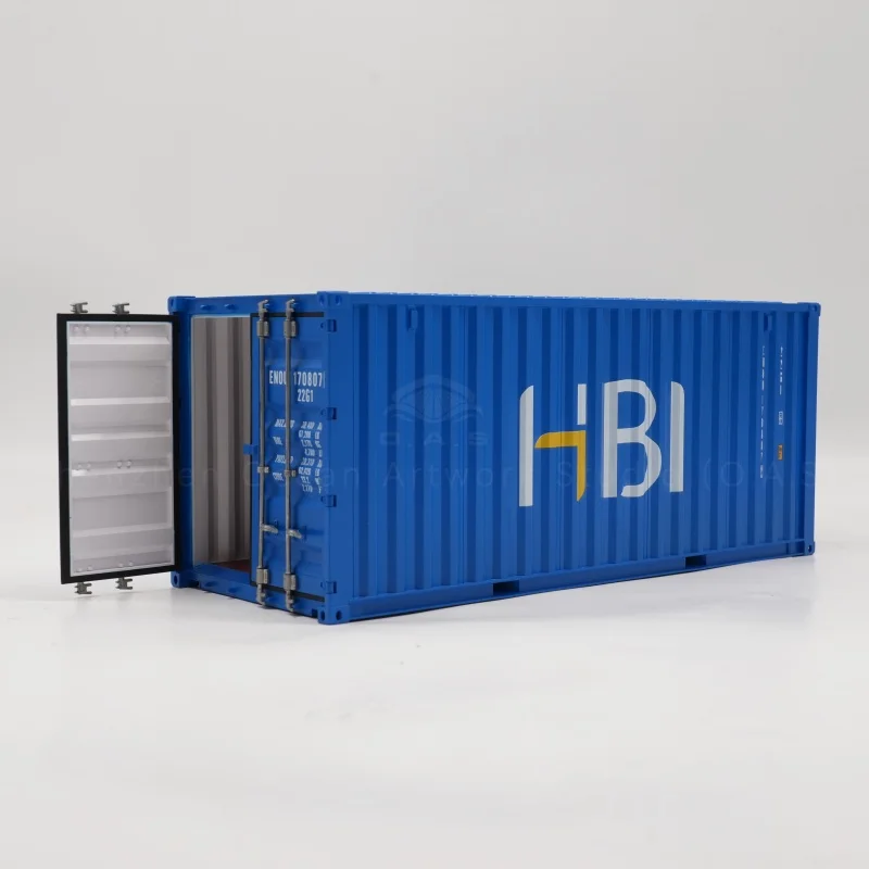 【LA】O.A.S. konténermodell gyár – egyedi méretarány (1:20), kézműves szállítási dobozok, HBI konténermodell