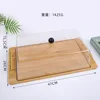 Bandeja rectangular de bambú/madera con asa, 47*26*15.5CM