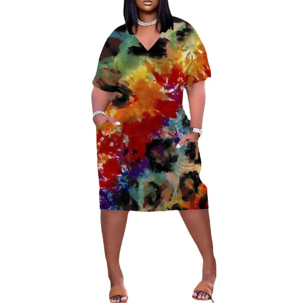 New Fashion Women's Dresses Summer Dress Women Casual Pockets African