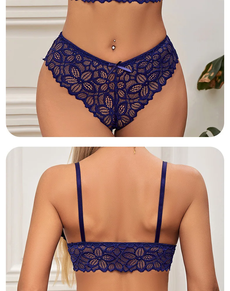 Qinelle Lace Bralette and Brief Lingerie Set in Pink