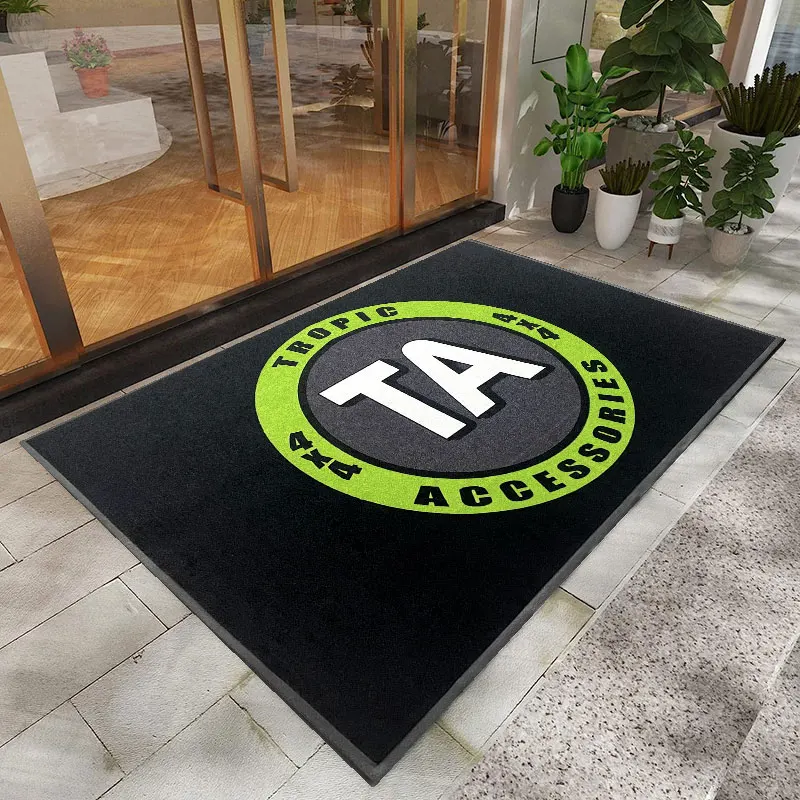 Personalized Welcome Carpet Logo Floor Mat Custom Rubber Door Commercial Rug Entrance Mat