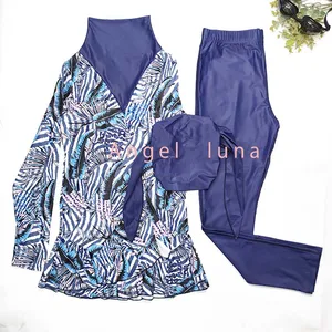 Angle Luna 2026 Muslim Swimwear Islam Modest Women's 3 Piece Set Bikini with Pants