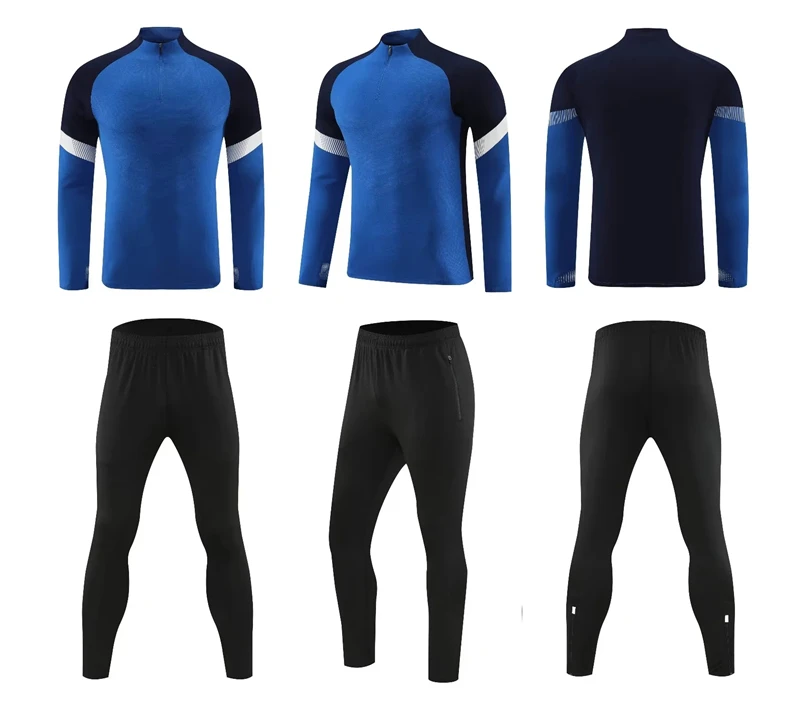 Wholesale 2024 Men's Sports Wear Breathable Plus Size 2-Piece Sweatsuit Set Football & Soccer Tracksuits for Gym Training