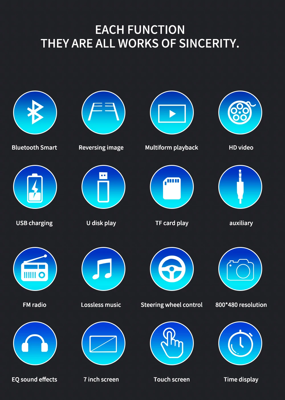 Bestree auto electronics hot sale 7 inch double din car stereo with BT AUX head unit car 2 din car radio