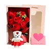 7 roses bouquet bear-red