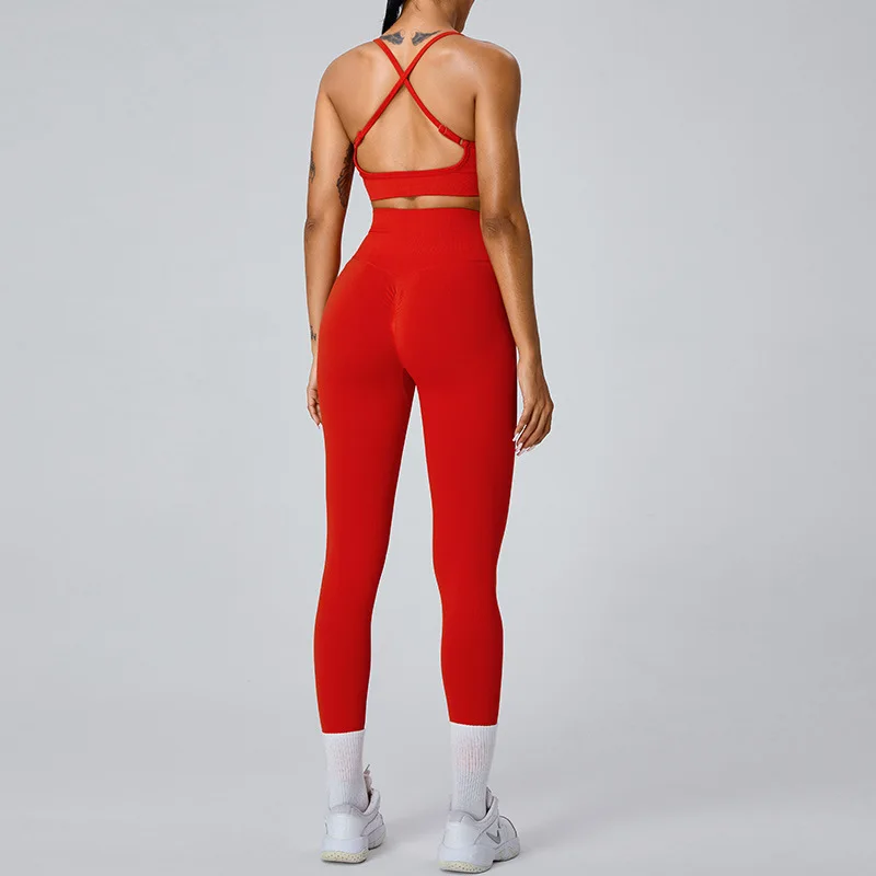 Border Seamless Solid Sports Yoga Set Quick-Dry Barely-There Sports Bra High-Waist Tummy detail