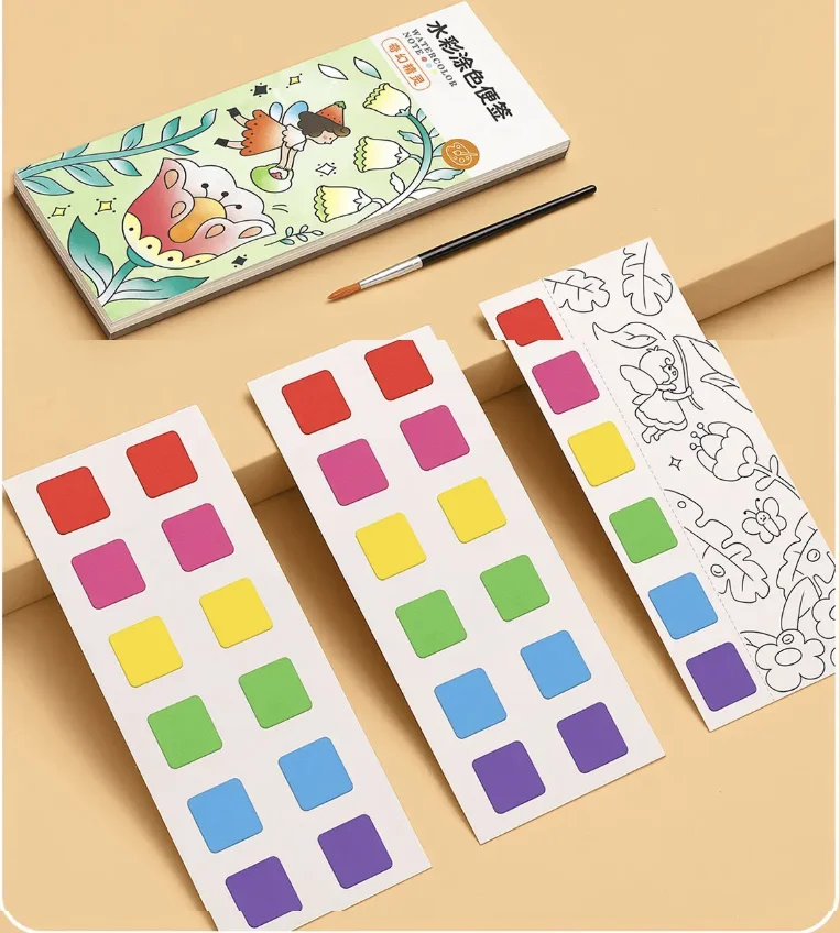 hot sales magic watercolor coloring painting with palette paper toys books brush pen planner calendar for kids details